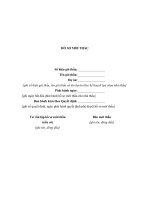 Biểu mẫu Hồ sơ mời thầu mua sắm thiết bị dưới 10 tỷ