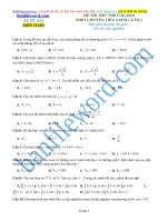 Đề thi thử THPT 2018 môn Toán Trường THPT chuyên Tiền Giang Lần 1 File word Có đáp án Có lời giải chi tiết