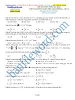 Đề thi thử THPT 2018 môn Toán Trường THPT chuyên Trần Phú Hải Phòng Lần 2 File word Có đáp án Có lời giải chi tiết