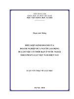 Điều kiện kinh doanh của doanh nghiệp đưa người lao động đi làm việc có thời hạn ở nước ngoài theo pháp luật việt nam hiện nay ( Luận văn thạc sĩ)