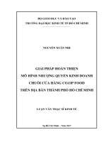 Giải pháp hoàn thiện mô hình nhượng quyền kinh doanh chuỗi cửa hàng co op food trên địa bàn TP HCM 