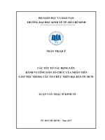 Các yếu tố tác động lên hành vi công dân tổ chức của nhân viên làm việc trong các tổ chức trên địa bàn TP  HCM 