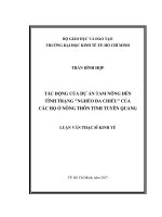 Tác động của dự án tam nông đến tình trạng nghèo đa chiều của các hộ ở nông thôn tỉnh tuyên quang 