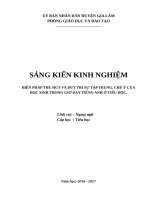 Biện pháp thu hút và duy trì sự tập trung, chú ý của học sinh trong giờ dạy Tiếng Anh ở trường tiểu học.
