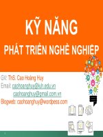PHÁT TRIỂN KỸ NĂNG NGHỀ NGHIỆP: Chương 6: Kỹ Năng nghiên cứu