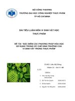 Tiểu luận:Đặc điểm các phươn pháp hóa học sử dụng trong ức chế sinh trưởng của vi sinh vật trong thực phẩm 