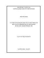 Các nhân tố ảnh hưởng đến chất lượng thông tin báo cáo tài chính phường xã trên địa bàn huyện châu thành tỉnh bến tre 