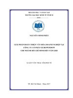 Giải pháp hoàn thiện văn hóa doanh nghiệp tại công ty cổ phần eurowindow chi nhánh hồ chí minh đến năm 2020 