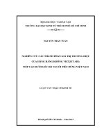 Nghiên cứu các thành phần giá trị thương hiệu của hãng hàng không vietjet air tiếp cận dưới góc độ người tiêu dùng việt nam 