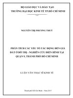 Phân tích các yếu tố tác động đến giá đất ở đô thị   nghiên cứu điển hình tại quận 9, thành phố hồ chí minh 