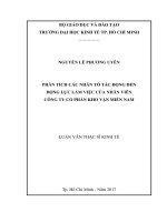 Phân tích các nhân tố tác động đến động lực làm việc của nhân viên công ty cổ phần kho vận miền nam 