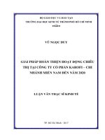 Giải pháp hoàn thiện hoạt động chiêu thị tại công ty cổ phần karofi   chi nhánh miền nam đến năm 2020 