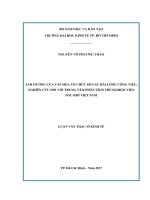 Ảnh hưởng của văn hóa tổ chức đến sự hài lòng công việc nghiên cứu với trung tâm phân tích thí nghiệm viện dầu khí việt nam 