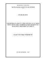 Ảnh hưởng của đầu tư công lên đầu tư tư nhân bằng chứng thực nghiệm tại một số quốc gia đang phát triển khu vực châu á 