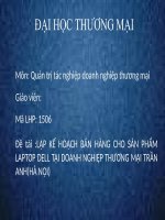 LẬP KẾ HOẠCH BÁN HÀNG CHO SẢN PHẨM LAPTOP DELL TẠI DOANH NGHIỆP THƯƠNG MẠI TRẦN ANH(HÀ NỘI)