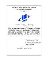 ảnh hưởng môi trường làm việc đến kết quả làm việc của nhân viên thông qua thái độ và hành vi của nhân viên nghiên cứu trường hợp tại sân bay tân sơn nhất 