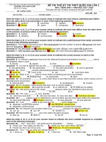 De thi thu THPTQG lan 1 THPT kim thanh 