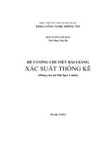 ĐỀ CƯƠNG CHI TIẾT BÀI GIẢNG XÁC SUẤT THỐNG KÊ - PGS TS TÔ VĂN BAN