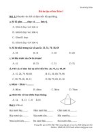 Bai tap toan lop 1 co ban va nang cao