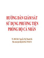 HƯỚNG DẪN GIÁM SÁT SỬ DỤNG PHƯƠNG TIỆN PHÒNG HỘ CÁ NHÂN - TS. BSCKII. Nguyễn Thị Thanh Hà