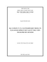 Địa vị pháp lý của người khởi kiện trong tố tụng hành chính ở Việt Nam từ thực tiễn thành phố Hồ Chí Minh1