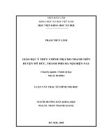 Giáo dục ý thức chính trị cho thanh niên huyện mỹ đức, thành phố hà nội hiện nay ( Luận văn thạc sĩ)
