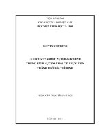 Giải quyết khiếu nại hành chính về đất đai của Uỷ ban nhân cấp quận, huyện và Ủy ban nhân dân thành phố Hồ Chí Minh