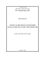 Áp dụng các biện pháp xử lý hành chính tại Tòa án nhân dân, từ thực tiễn tỉnh Bến Tre