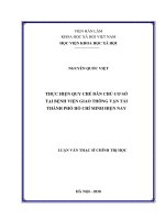 Thực hiện quy chế dân chủ cơ sở tại bệnh viện giao thông vận tải thành phố hồ chí minh hiện nay