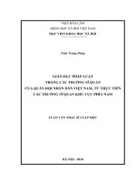 Giáo dục pháp luật trong các trường sĩ quan của quân đội nhân dân việt nam, từ thực tiễn các trường sĩ quan khu vực phía nam 
