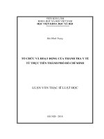 Tổ chức và hoạt động của thanh tra y tế từ thực tiễn Thành phố Hồ Chí Minh