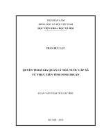 Quyền tham gia quản lý nhà nước cấp xã từ thực tiễn tỉnh Nình Thuận