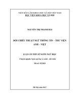 Đối chiếu thuật ngữ thông tin   thư viện anh   việt ( Luận án tiến sĩ)