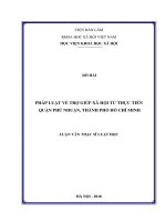 Pháp luật về trợ giúp xã hội từ thực tiễn quận phú nhuận, thành phố hồ chí minh ( Luận văn thạc sĩ)