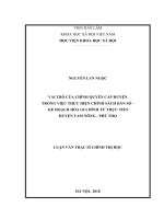 Vai trò của chính quyền cấp huyện trong việc thực hiện chính sách dân số kế hoạch hóa gia đình từ thực tiễn huyện tam nông   phú thọ ( Luận văn thạc sĩ)