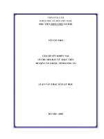Giải quyết khiếu nại về thu hồi đất từ thực tiễn huyện cần giuộc, tỉnh long an 