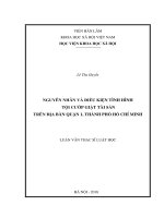 Nguyên nhân và điều kiện tình hình tội cướp giật tài sản trên địa bàn quận 1, thành phố hồ chí minh