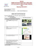 BẢNG MÔ TẢ HỒ SƠ BÀI DẠY HIDROSUNFUA SO2 SO3