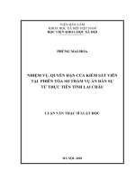 Nhiệm vụ, quyền hạn của kiểm sát viên tại phiên tòa sơ thẩm vụ án dân sự từ thực tiễn tỉnh lai châu 