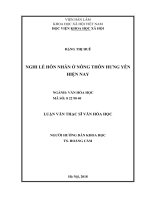 Nghi lễ hôn nhân ở nông thôn hưng yên hiện nay ( Luận văn thạc sĩ)