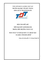 PHÂN TÍCH “vấn đề đạo đức của BỆNH VIỆN đa KHOA TỈNH hòa BÌNH” 