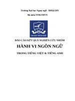 HÀNH VI NGÔN NGỮ TRONG TIẾNG VIỆT  TIẾNG ANH 