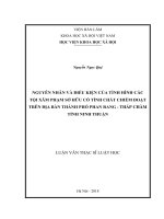 Nguyên nhân và điều kiện của tình hình các tội xâm phạm sở hữu có tính chất chiếm đoạt trên địa bàn thành phố phan rang   tháp chàm, tỉnh ninh thuận 
