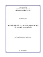 Quản lý nhà nước về việc làm cho thanh niên từ thực tiễn tỉnh phú yên ( Luận văn thạc sĩ)