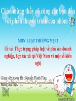 Thực trạng pháp luật về phá sản doanh nghiệp, hợp tác xã tại việt nam và một số kiến nghị 