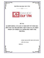 SỰ BIẾN ĐỘNG CỦA GIÁ CẢ NHÀ ĐẤT TỪ NĂM 2015 ĐẾN NAY TẠI THỊ TRƯỜNG VIỆT NAM VÀ CÁC BIỆN PHÁP CAN THIỆP CỦA CHÍNH PHỦ TRÊN THỊ TRƯỜNG