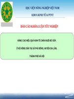 NÂNG CAO HIỆU QUẢ KINH tế CHĂN NUÔI bò sữa ở hộ NÔNG dân tại xã PHÙ ĐỔNG, HUYỆN GIA lâm, THÀNH PHỐ hà nội 