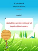 SINH kế của hộ NÔNG dân SAU THU hồi đất sản XUẤT NÔNG NGHIỆP tại xã HỒNG THÁI tây, THỊ xã ĐÔNG TRIỀU, TỈNH QUẢNG NINH 