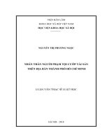 Nhân thân người phạm tội cướp tài sản trên địa bàn thành phố hồ chí minh 