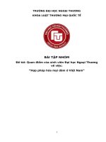 Quan điểm của sinh viên đại học ngoại thương về việc hợp pháp hóa mại dâm ở việt nam 